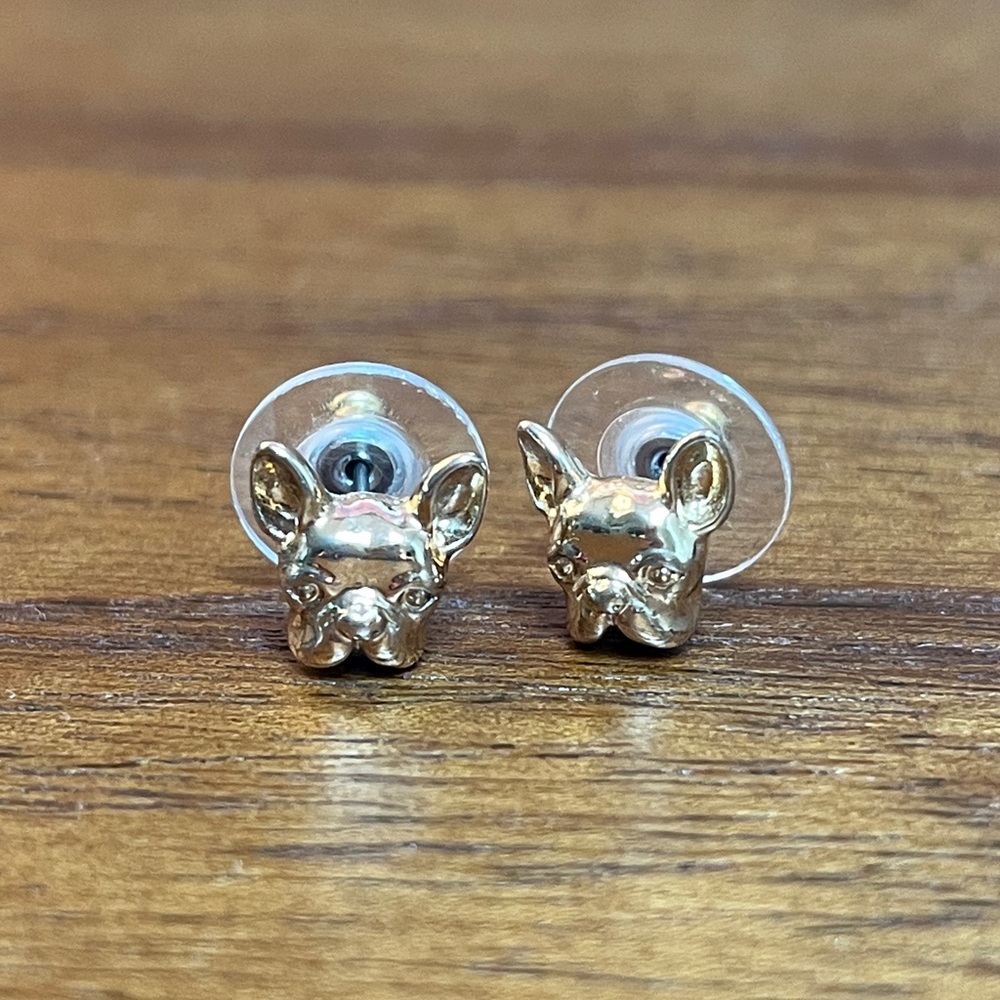 JCrew French Bulldog Stud Earrings